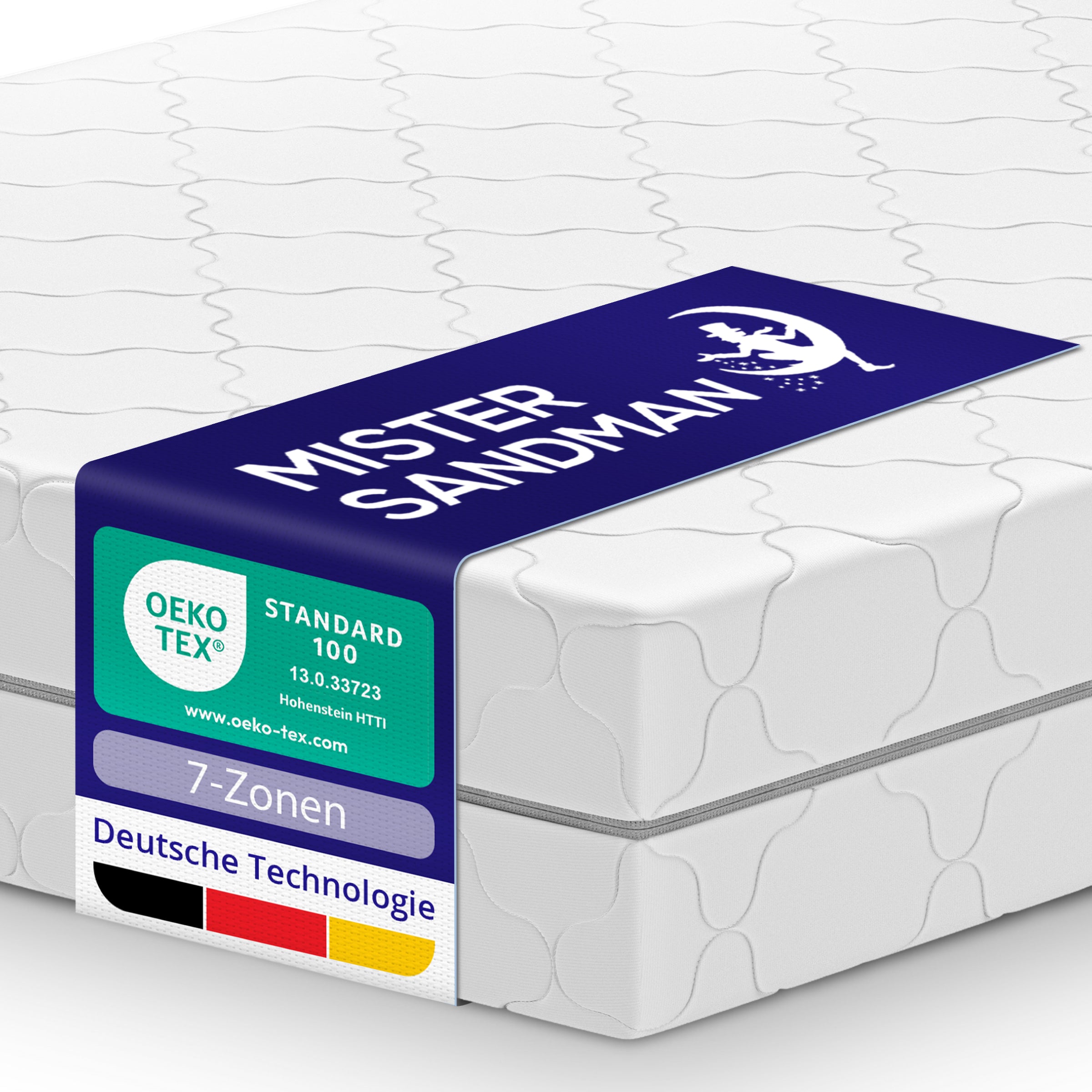 Mister Sandman Taschenfederkernmatratze mit Oeko-Tex Zertifikat, 7 Liegezonen und deutscher Technologie