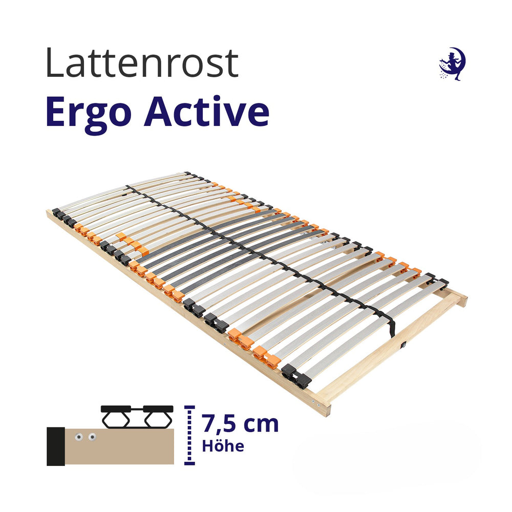 ErgoActive 7-Zone Slatted Frame with Adjustable Firmness in the Lumbar Area