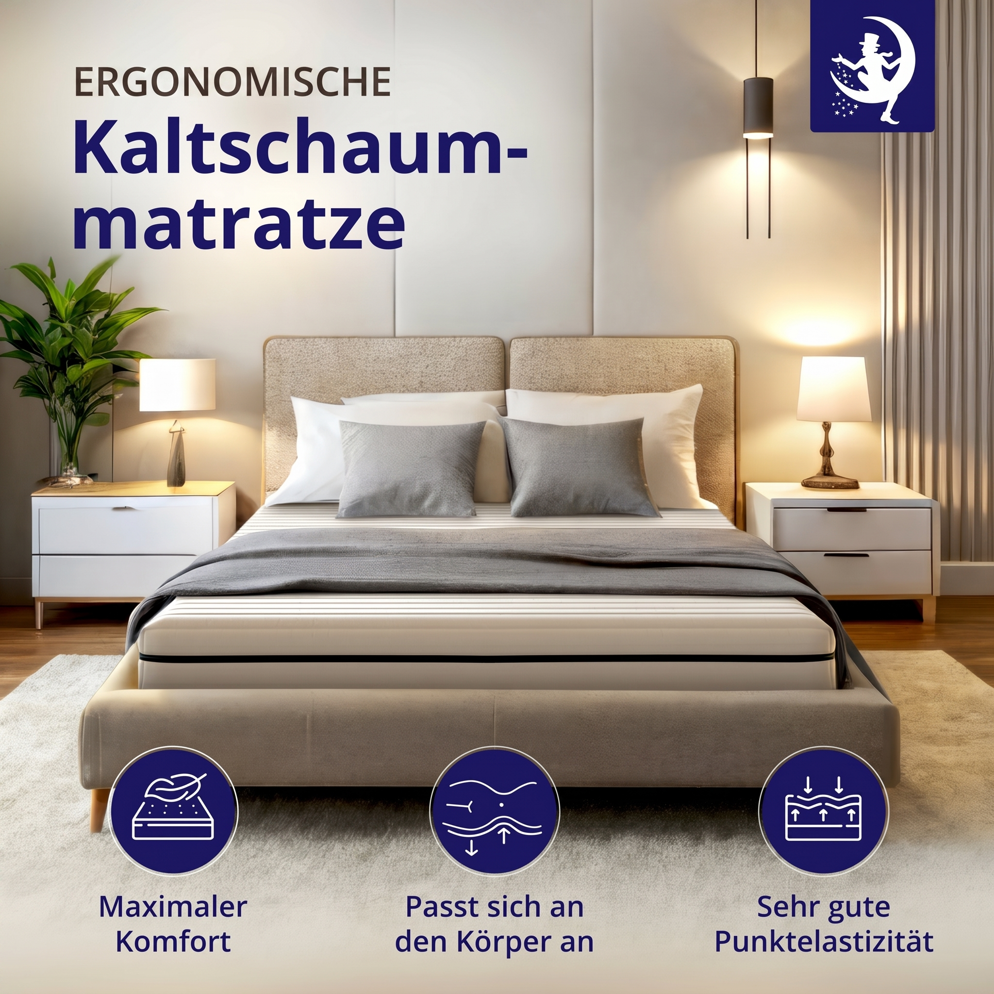 Flip Classic 15 - Matelas mousse froide 7 zones H2/H3