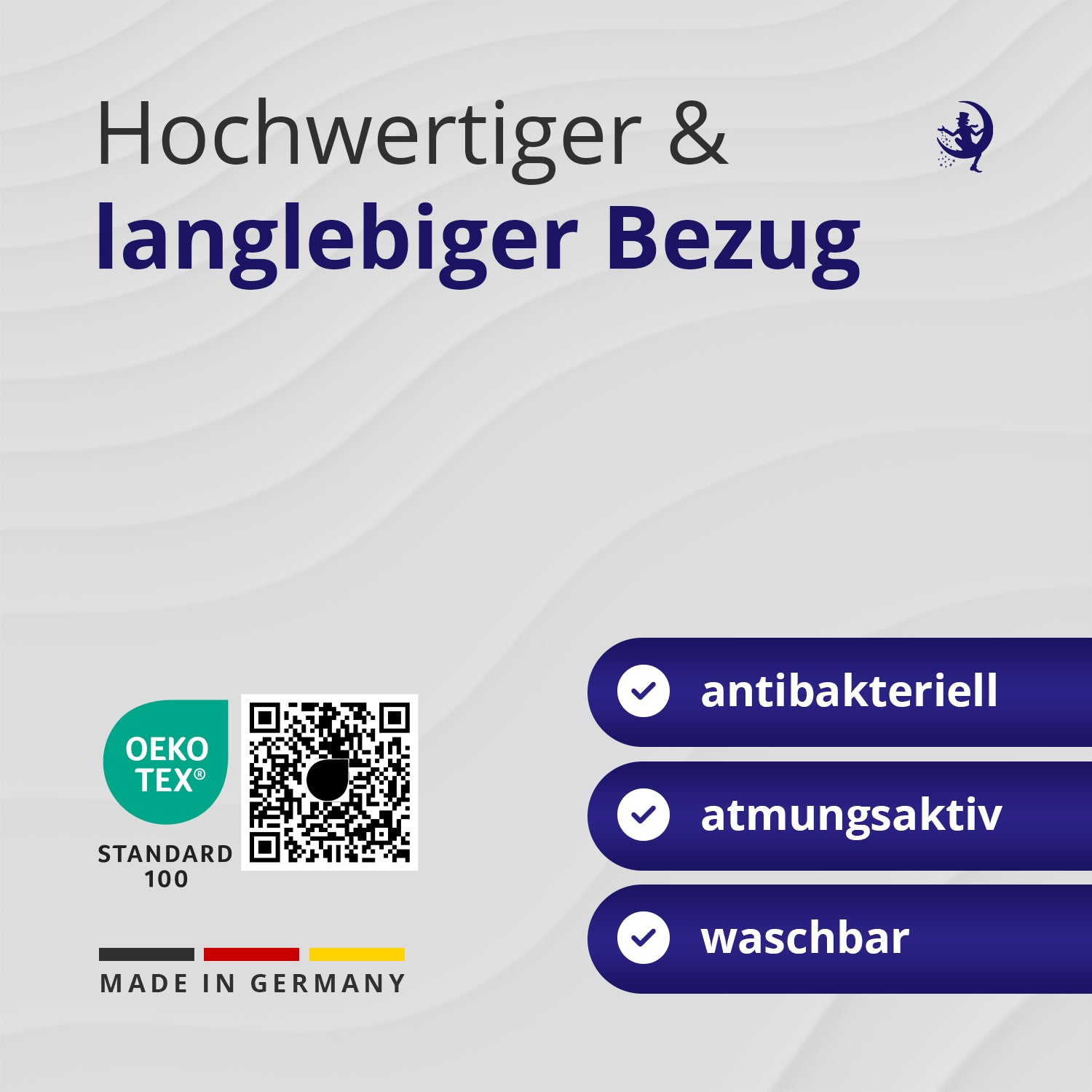 OEKO-TEX zertifizierter Matratzenbezug – antibakteriell, atmungsaktiv und waschbar für maximale Hygiene im Schlafzimmer
